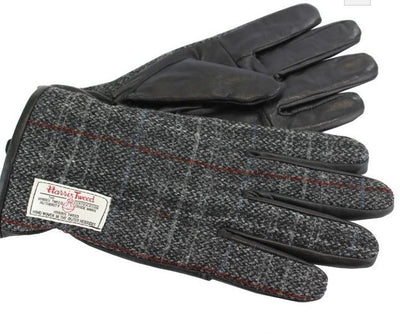 Harris tweed gloves - grey fabric - Anderson Kilts