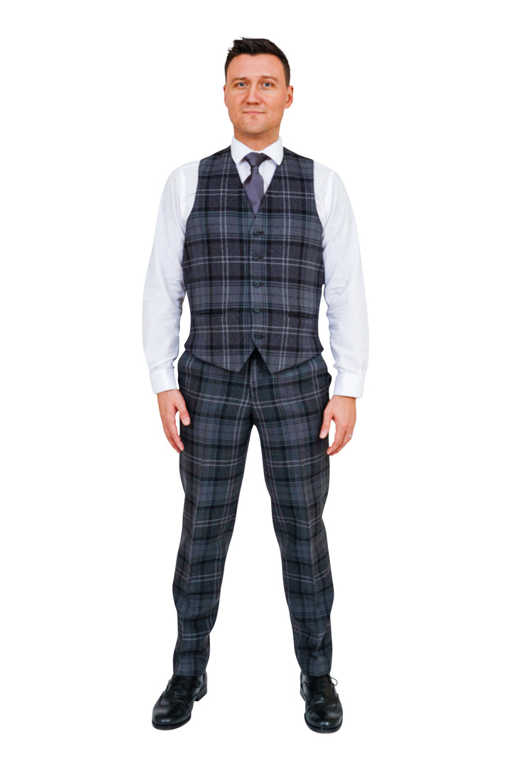 Highland granite tartan trews and waistcoat