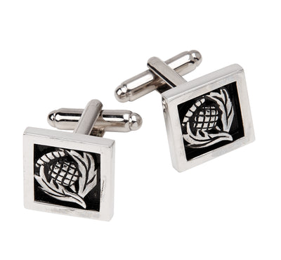 Square Thistle Cufflinks - Anderson Kilts