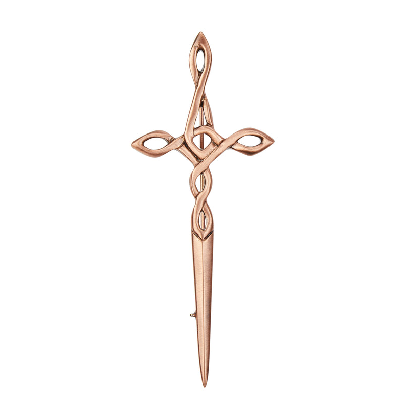 Copper Celtic Cross Kilt Pin - KP41C