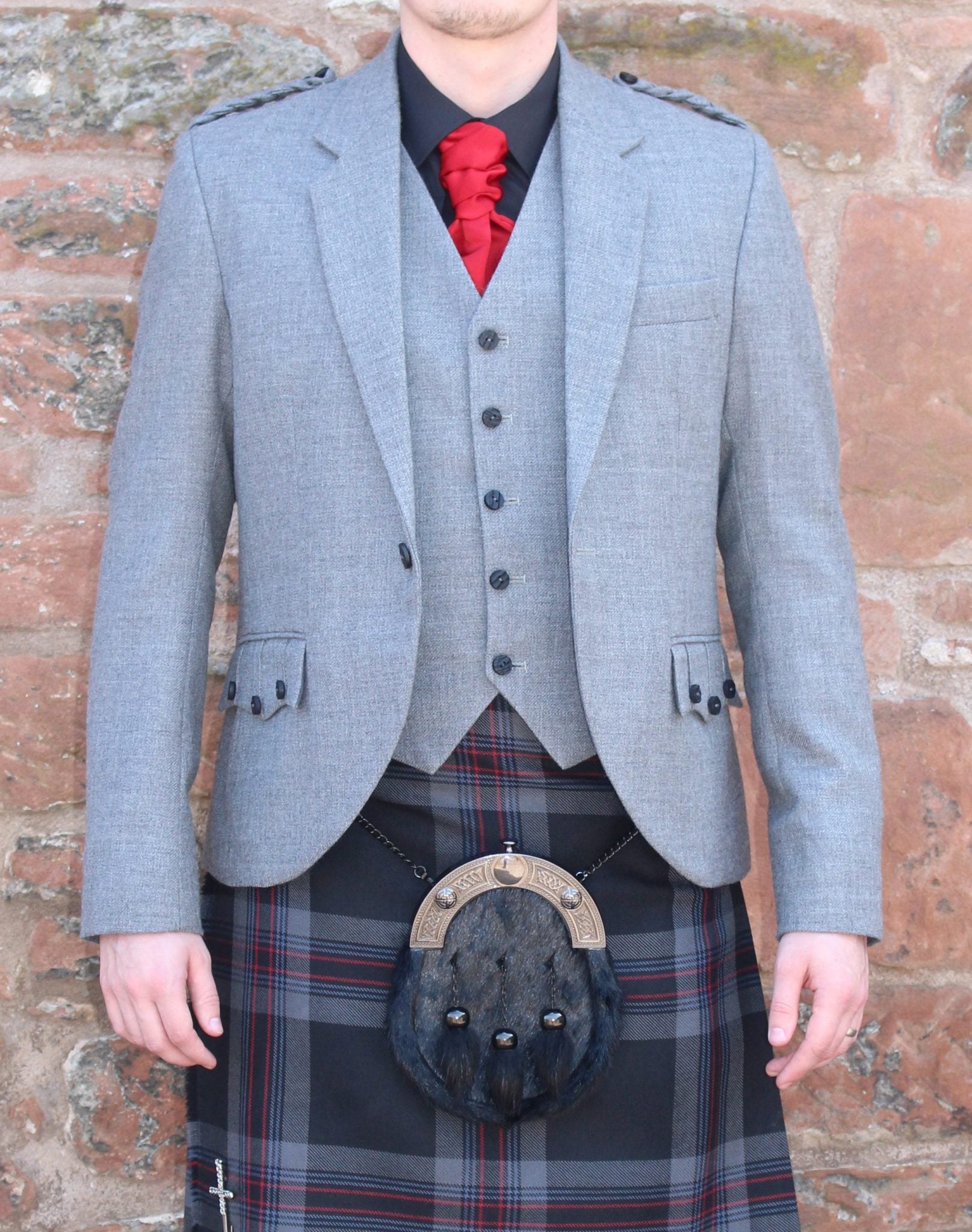 Light Grey Arrochar Tweed Crail Jacket Anderson Kilts