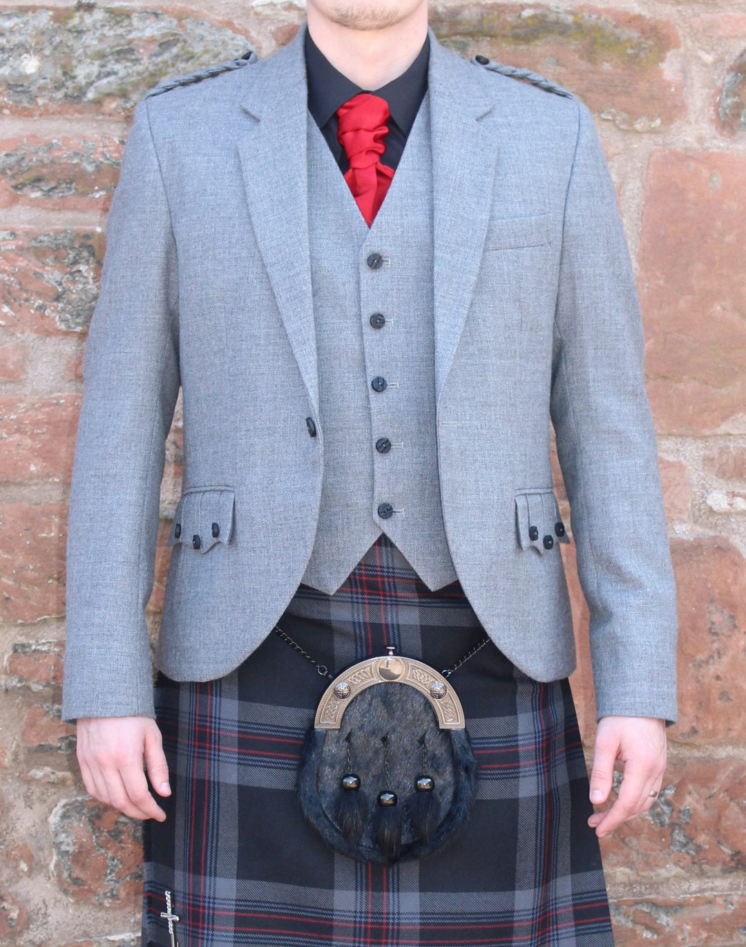 Light Grey Tweed Crail Jacket - Anderson Kilts