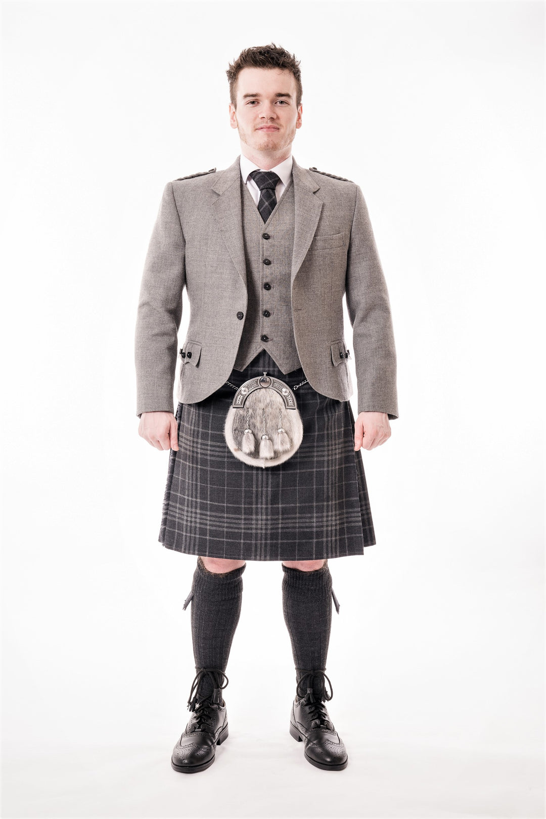 Light grey crail kilt hire outfit - MODERN CRAIL COLLECTION