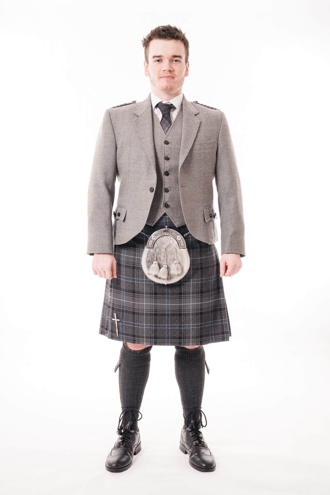 Light grey crail kilt hire outfit - MODERN CRAIL COLLECTION