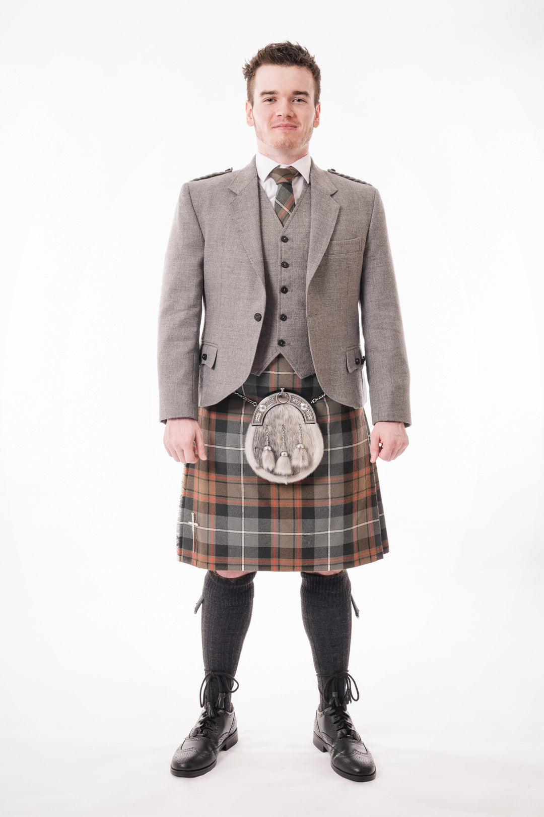 Light grey crail kilt hire outfit - MODERN CRAIL COLLECTION