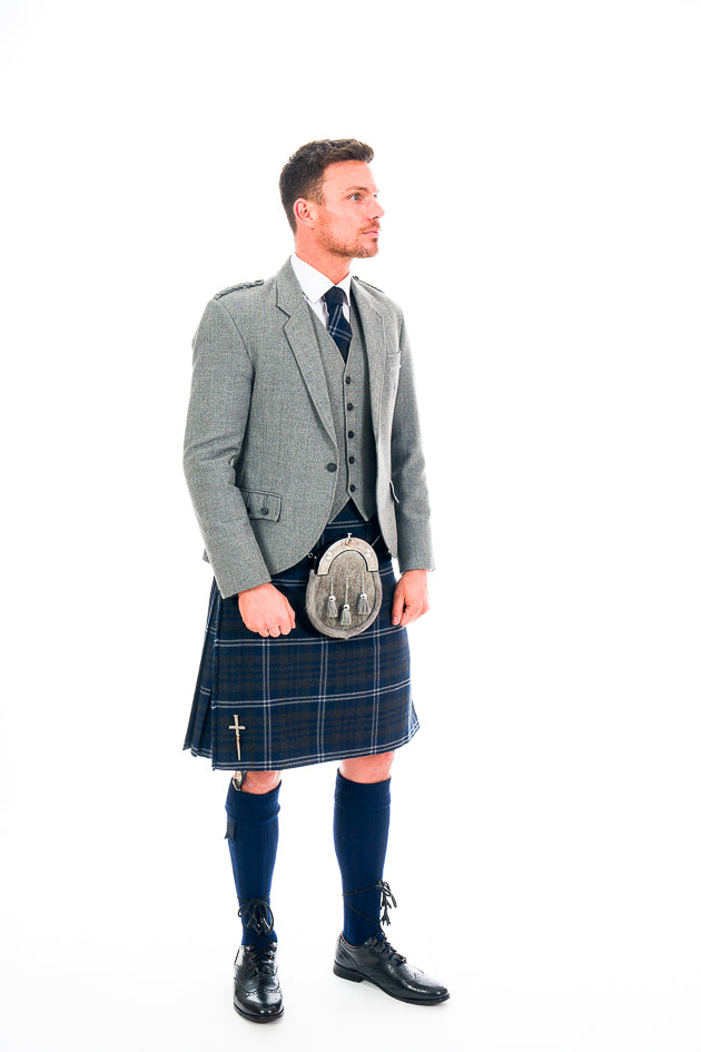 Light grey crail kilt hire outfit - MODERN CRAIL COLLECTION