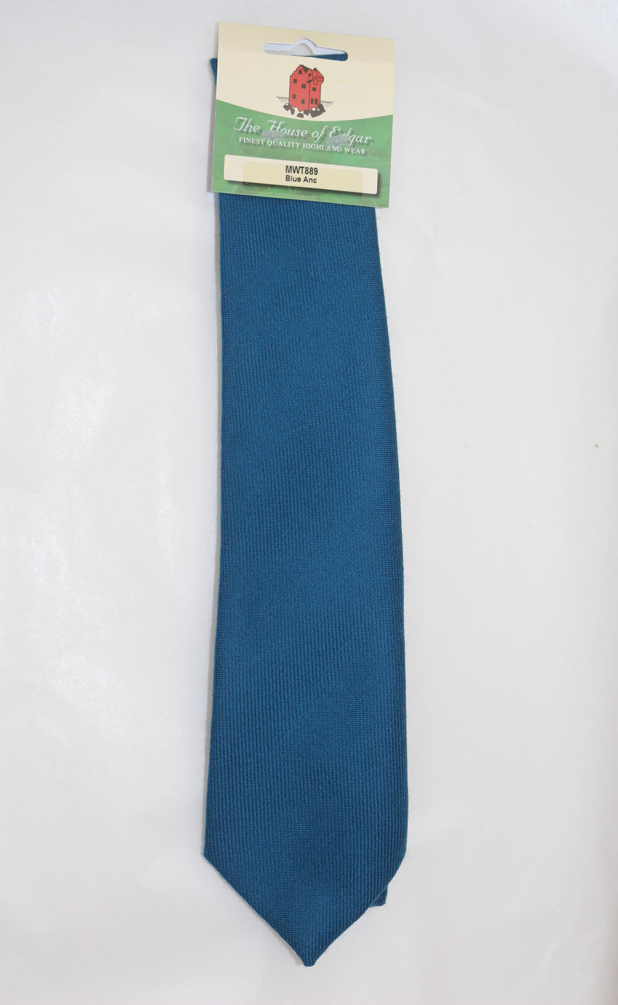 Mens House of Edgar Woollen Tie - Ancient Blue - Anderson Kilts