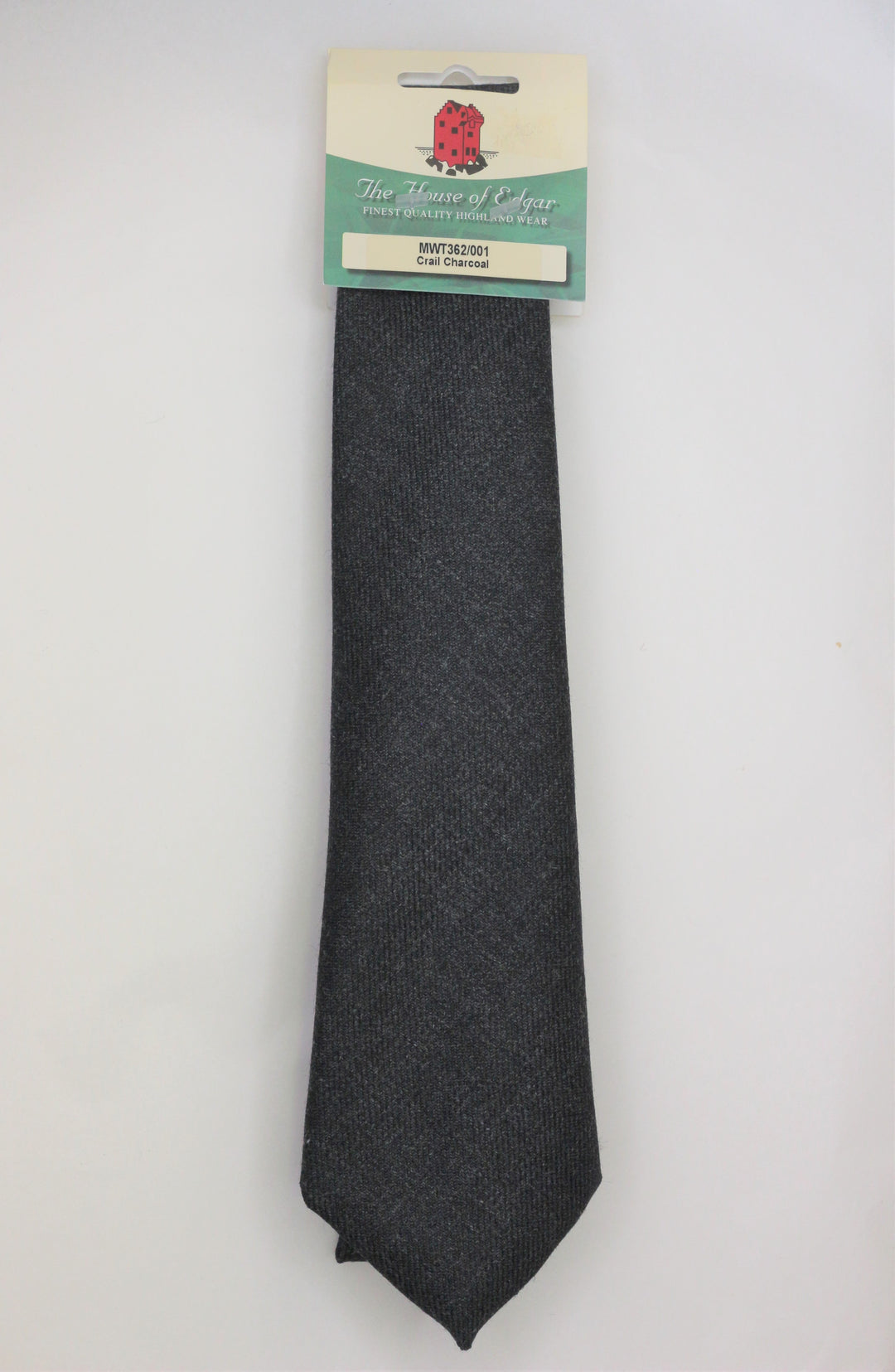 Mens House of Edgar Woollen Tie - Charcoal - Anderson Kilts