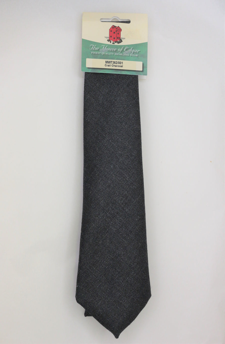 Mens House of Edgar Woollen Tie - Charcoal - Anderson Kilts