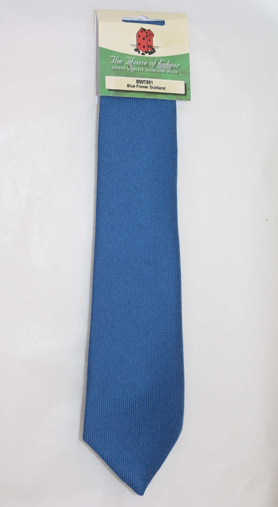 Mens House of Edgar Woollen Tie - Flower of Scotland Blue - Anderson Kilts