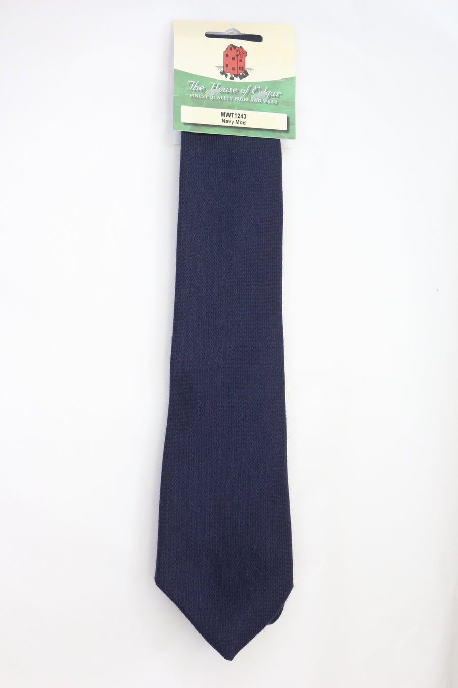 Mens House of Edgar Woollen Tie - Navy - Anderson Kilts