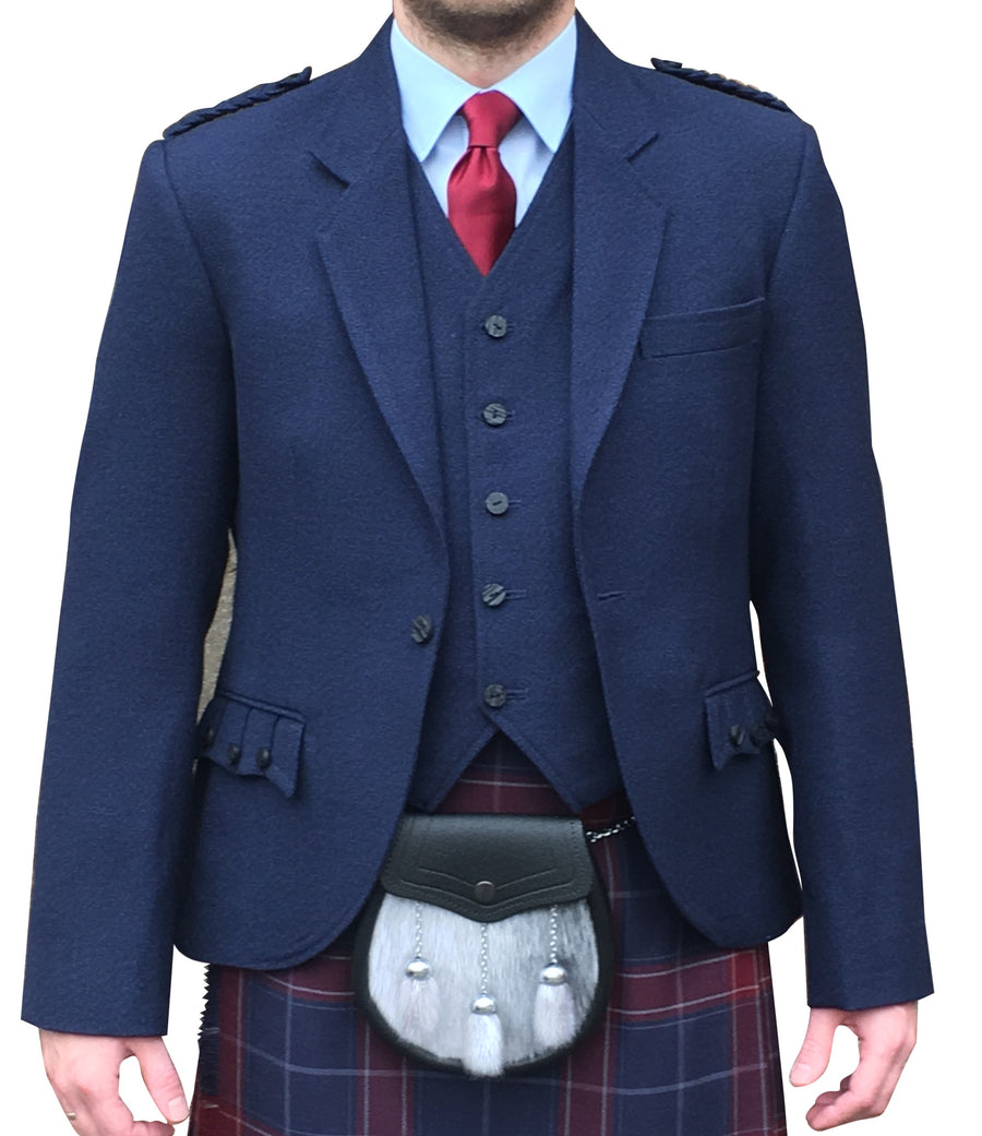 Navy Tweed Crail Jacket - Anderson Kilts