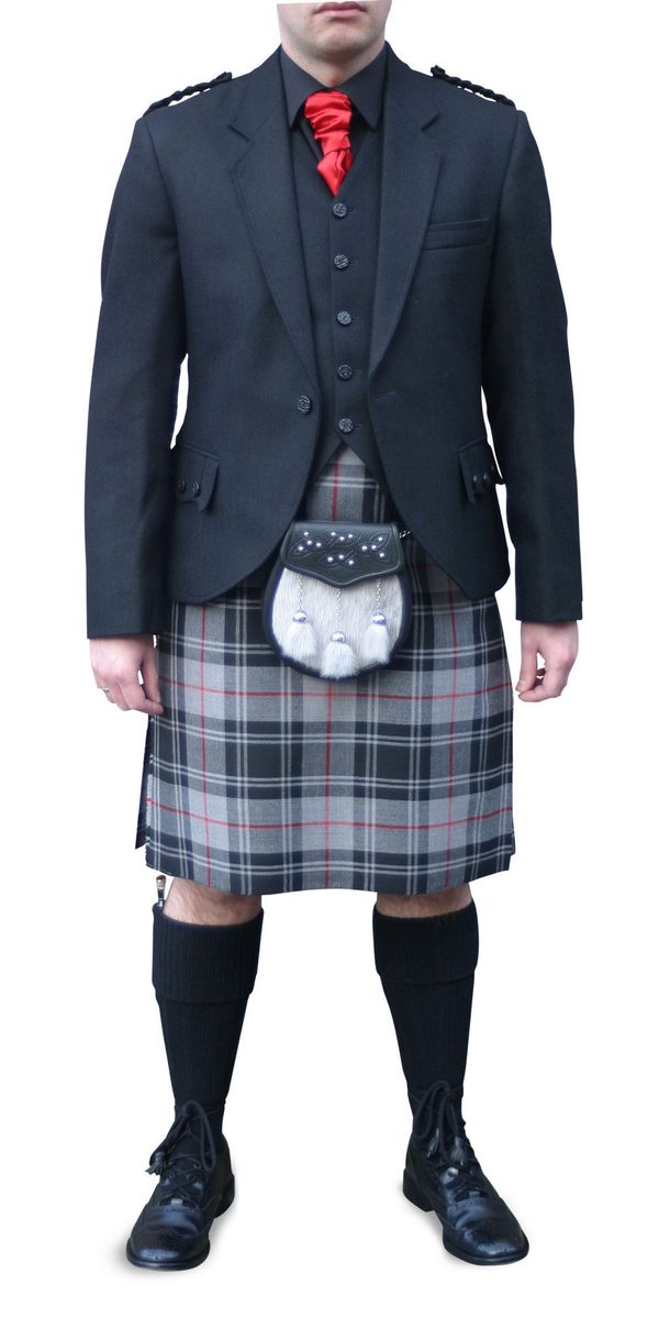 Black Tweed Crail Jacket & Waistcoat - Anderson Kilts