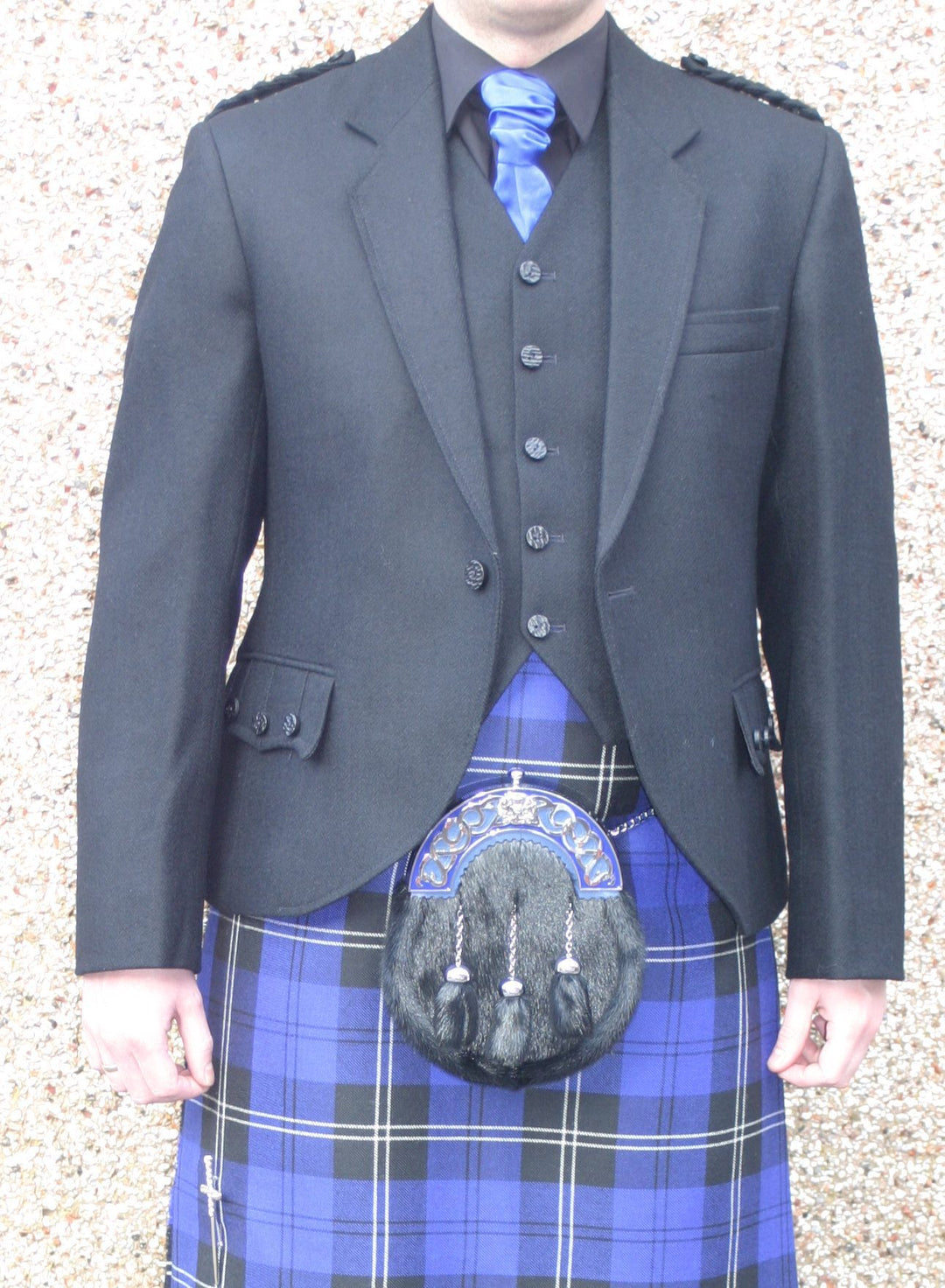 Black Tweed Crail Jacket & Waistcoat - Anderson Kilts