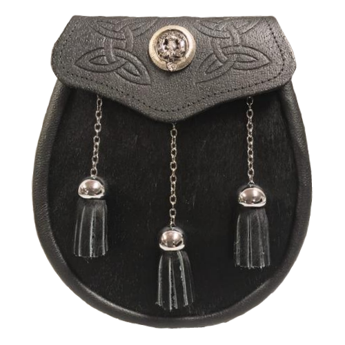 Clan Crest Semi Dress Sporran - Black (M-Z) - Anderson Kilts