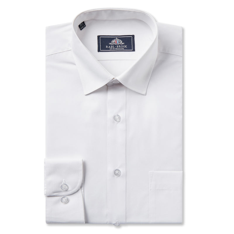 Boys White Standard Collar Shirt