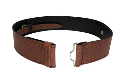 Pigskin brown leather kilt belt