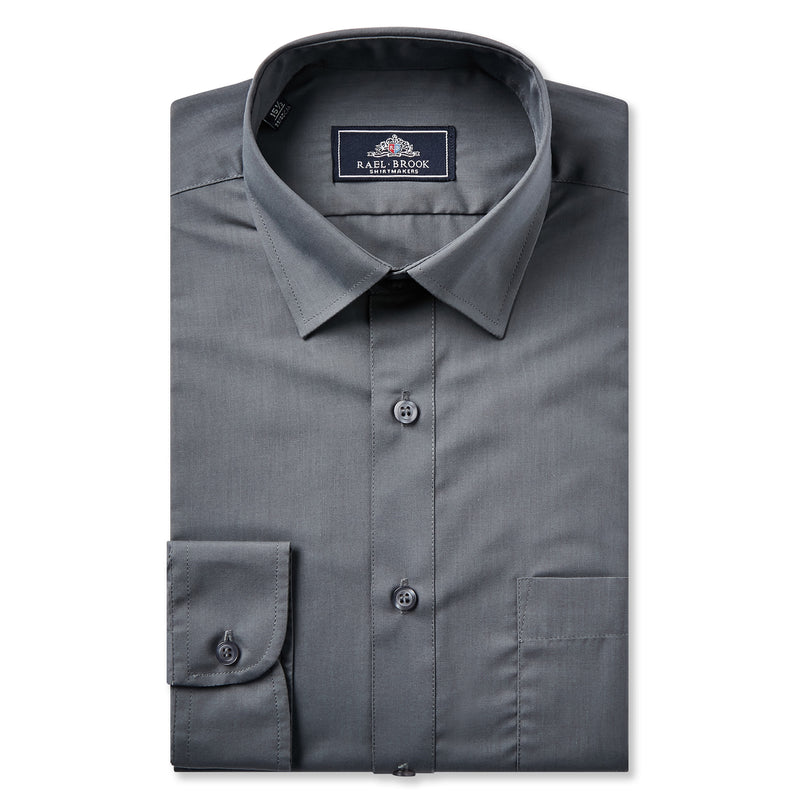 Boys Grey Standard Collar Shirt