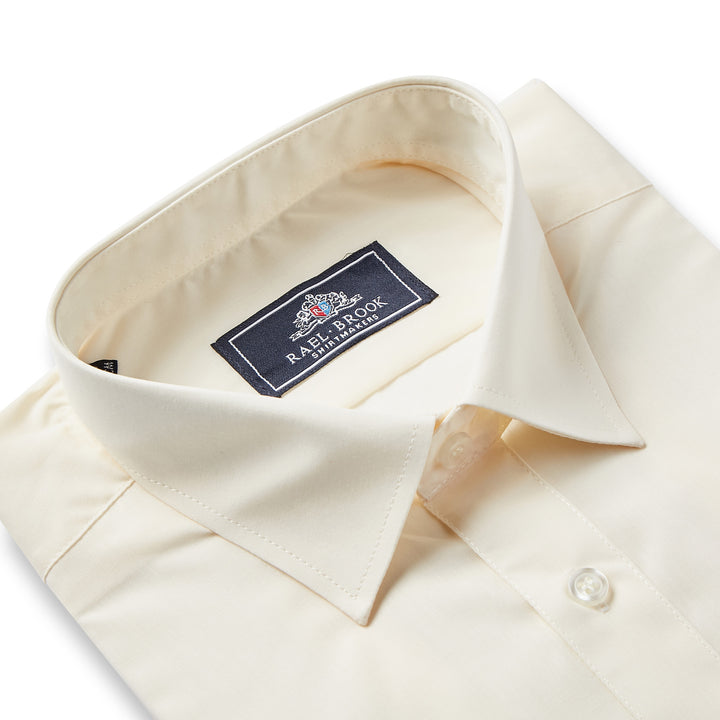 Mens Cream Standard Collar Shirt